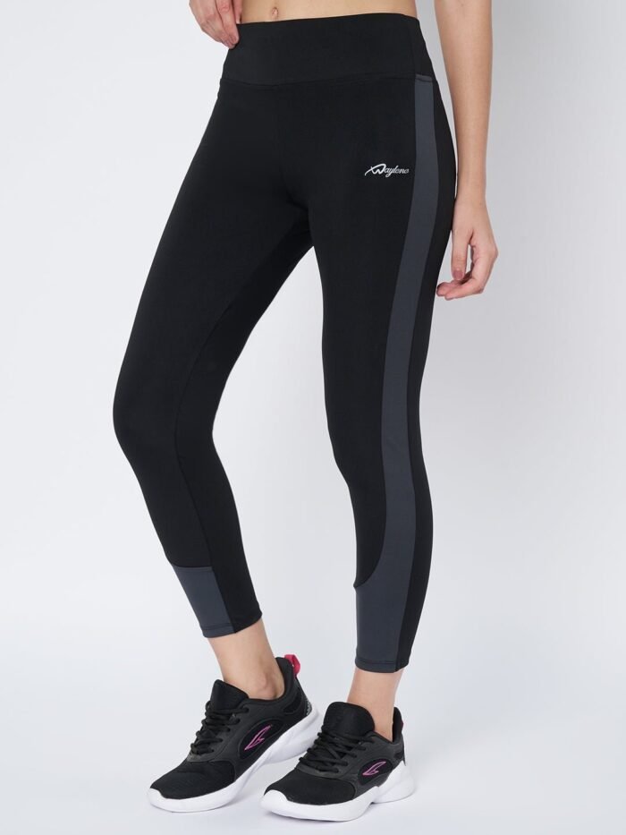 Waylene High-Waisted Yoga Leggings for Women, Black and Grey Sports Tights, Shop Online, Buy Online - Image 2