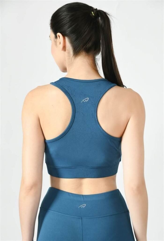 Waylene Women's Light Blue (Teal) Racerback Sports Bra | Non-Wired & Lightly Padded | Gym & Yoga Wear India - Image 5