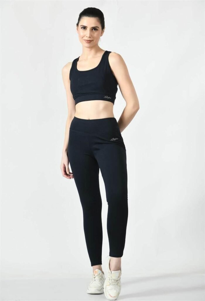 Waylene Ladies Activewear & Gym Wear: High-Waisted Yoga Leggings (Tights) - Navy Blue | Dry-Fit & Slim-Fit - Image 6