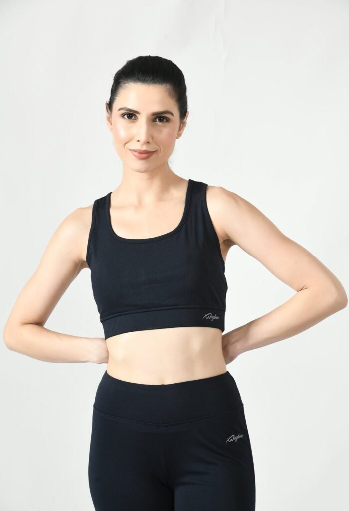 Waylene Women's Black Racerback Sports Bra | Non-Wired & Lightly Padded | Gym & Yoga Wear India - Image 5