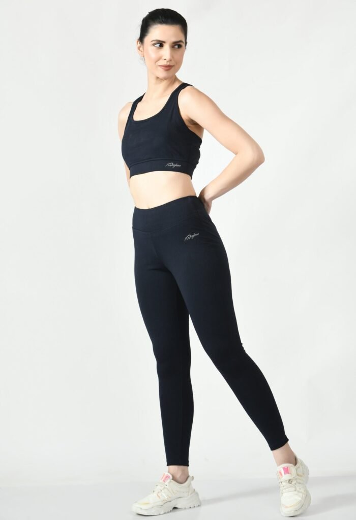 Waylene Women's Black Racerback Sports Bra | Non-Wired & Lightly Padded | Gym & Yoga Wear India - Image 2