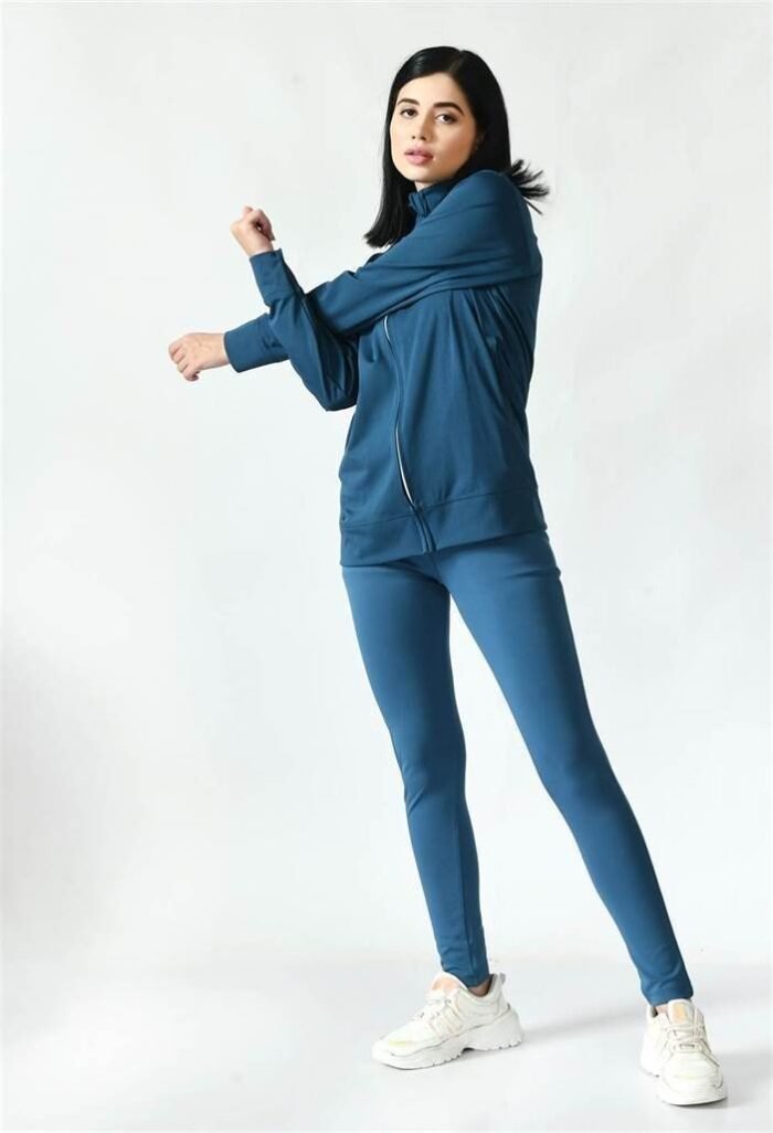 Waylene Blue (Teal) Colour Track Suit for Women, Premium Western Wear, Shop Online, Buy Online - Image 3