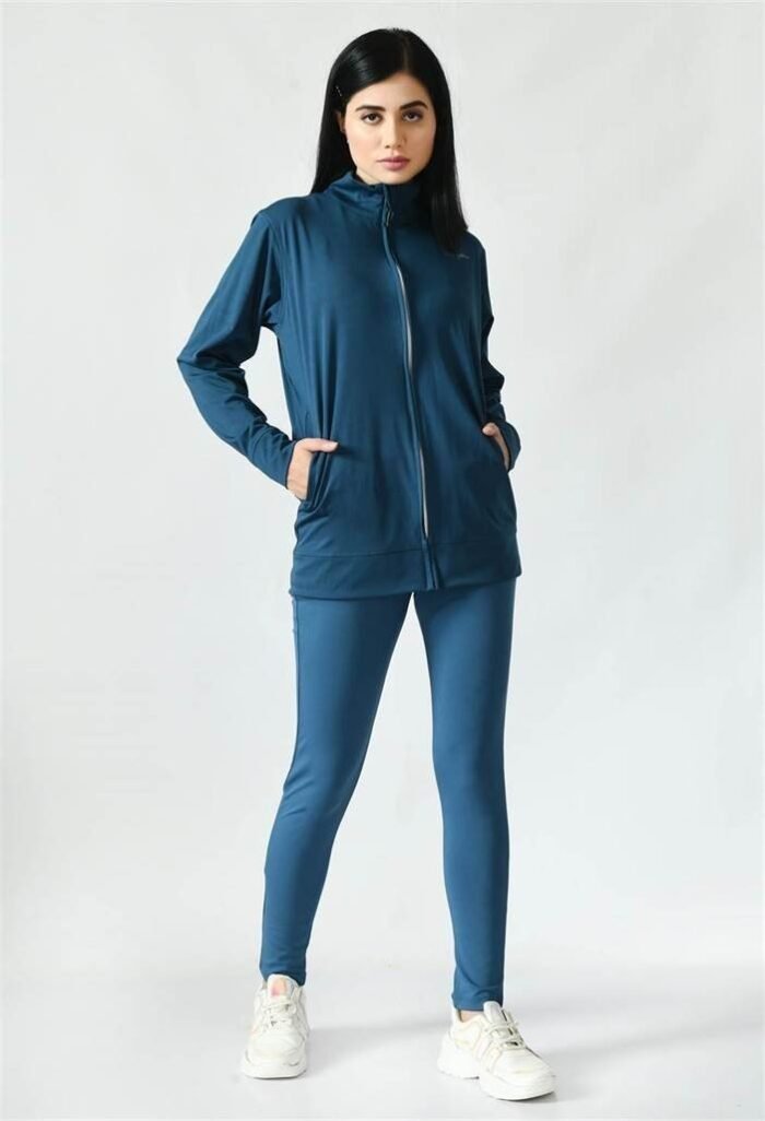 Waylene Blue (Teal) Colour Track Suit for Women, Premium Western Wear, Shop Online, Buy Online - Image 2