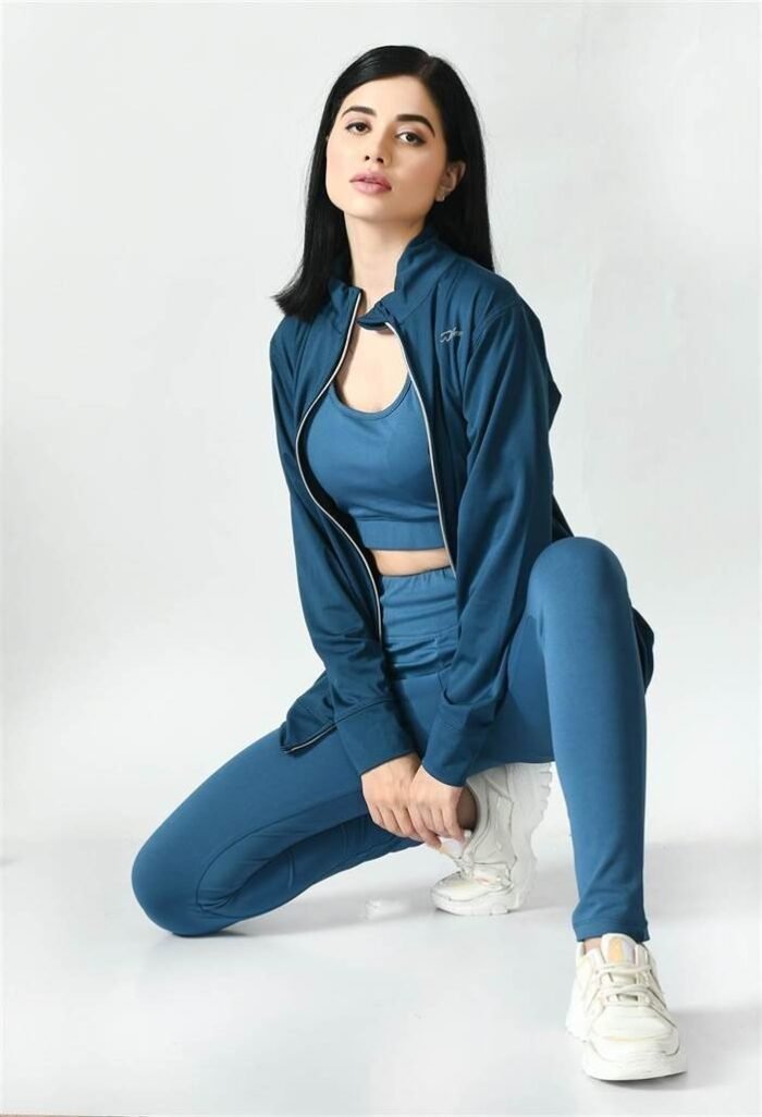 Waylene Blue (Teal) Colour Track Suit for Women, Premium Western Wear, Shop Online, Buy Online