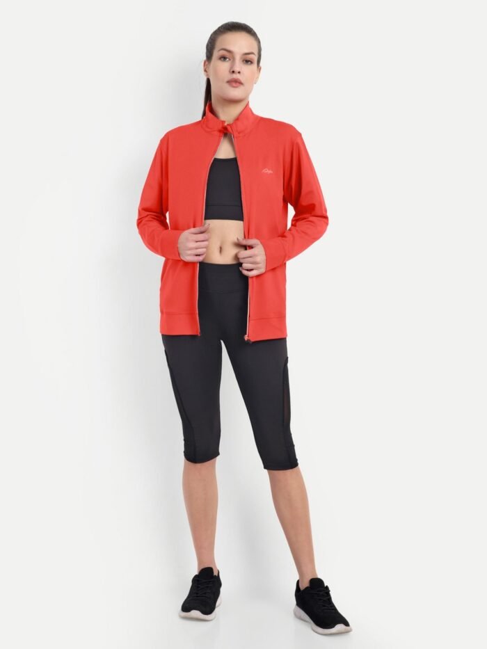 Waylene Red 4-Way Stretch Training Jacket for Women - Ideal for Gym & Casual Wear, Shop Online, Buy Online - Image 6
