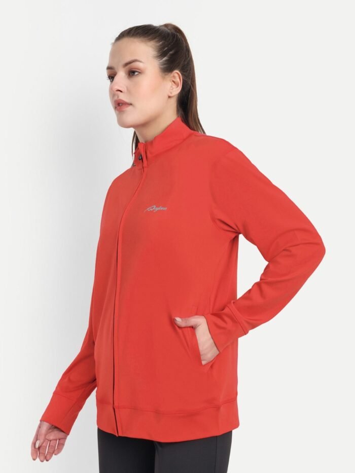 Waylene Red 4-Way Stretch Training Jacket for Women - Ideal for Gym & Casual Wear, Shop Online, Buy Online - Image 2