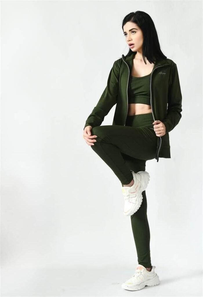 Waylene Olive Green Track Suit for Women, Casual Comfort, Shop Online, Buy Online - Image 2