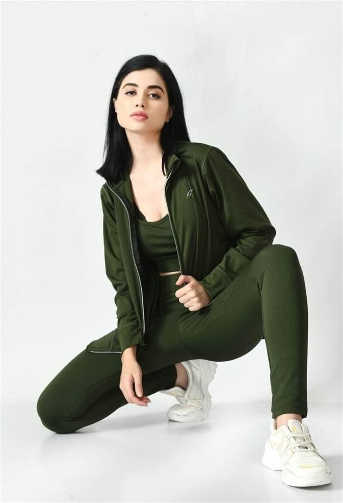 Waylene Olive Green Track Suit for Women, Casual Comfort, Shop Online, Buy Online