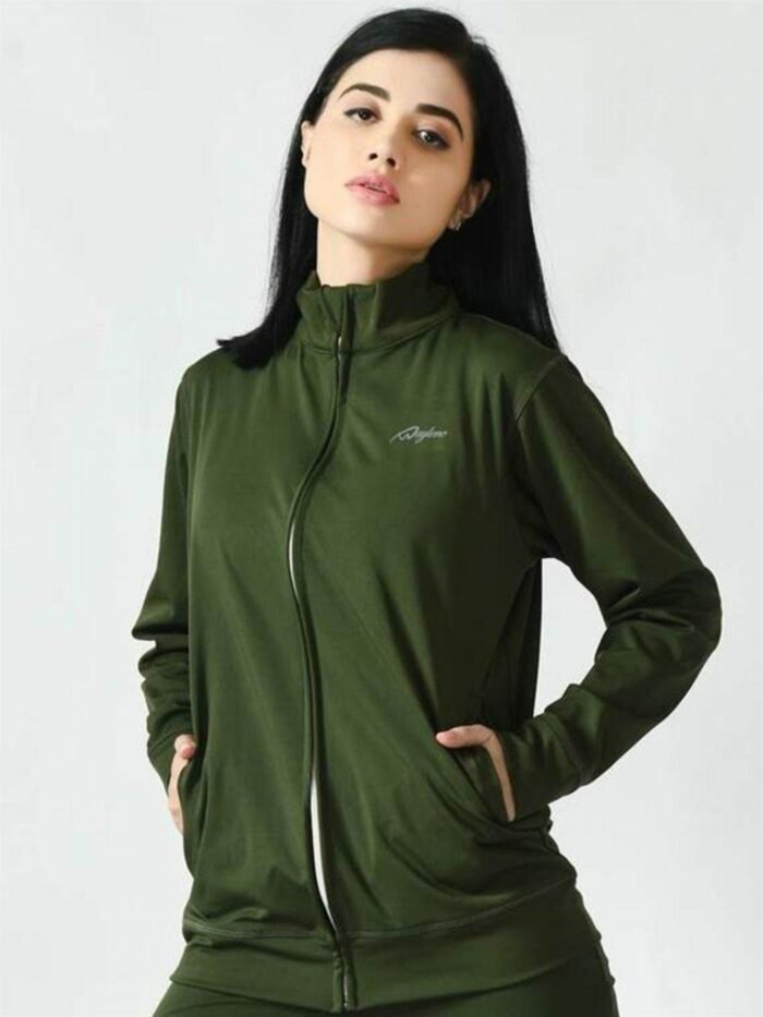 Waylene Olive Green Sweatshirt for Women, Casual Comfort Wear, Shop Online, Buy Online - Image 3