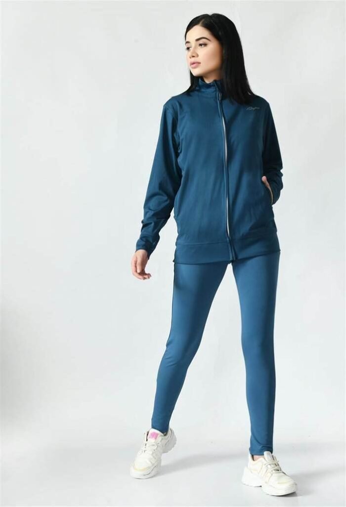Waylene Blue (Teal) Colour Track Suit for Women, Premium Western Wear, Shop Online, Buy Online - Image 8