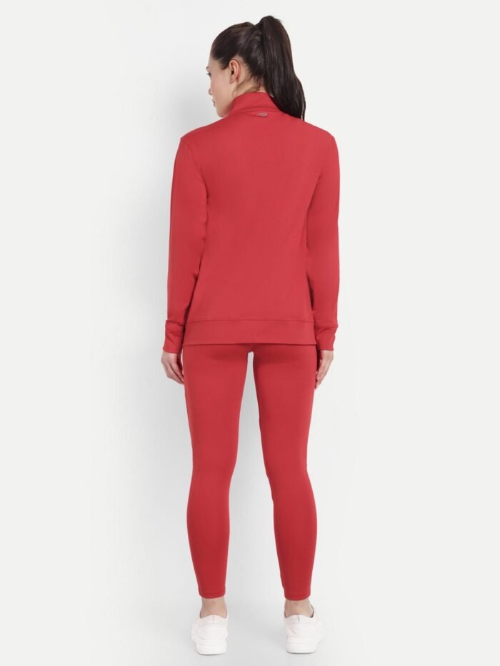 Red High-Performance Activewear Tracksuit by Waylene - Moisture-Wicking, Breathable Gym Set for Women | Buy Online - Image 4