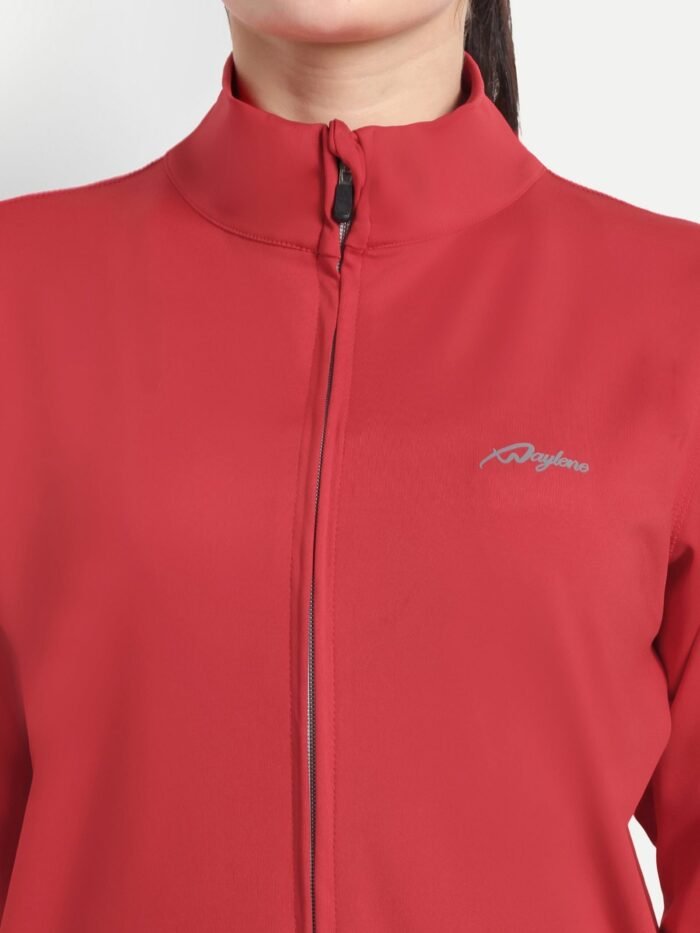 Red High-Performance Activewear Tracksuit by Waylene - Moisture-Wicking, Breathable Gym Set for Women | Buy Online - Image 5