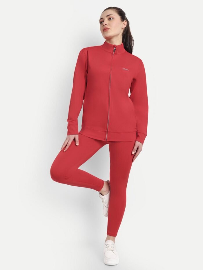Red High-Performance Activewear Tracksuit by Waylene - Moisture-Wicking, Breathable Gym Set for Women | Buy Online - Image 6