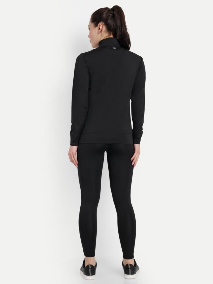 Waylene Premium Black Tracksuit for Women - Moisture-Wicking Polyester-Lycra Gym and Training Wear | Shop Online - Image 4