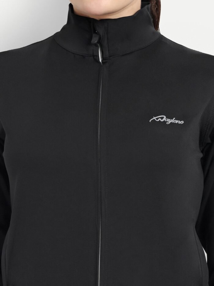 Waylene Premium Black Tracksuit for Women - Moisture-Wicking Polyester-Lycra Gym and Training Wear | Shop Online - Image 5