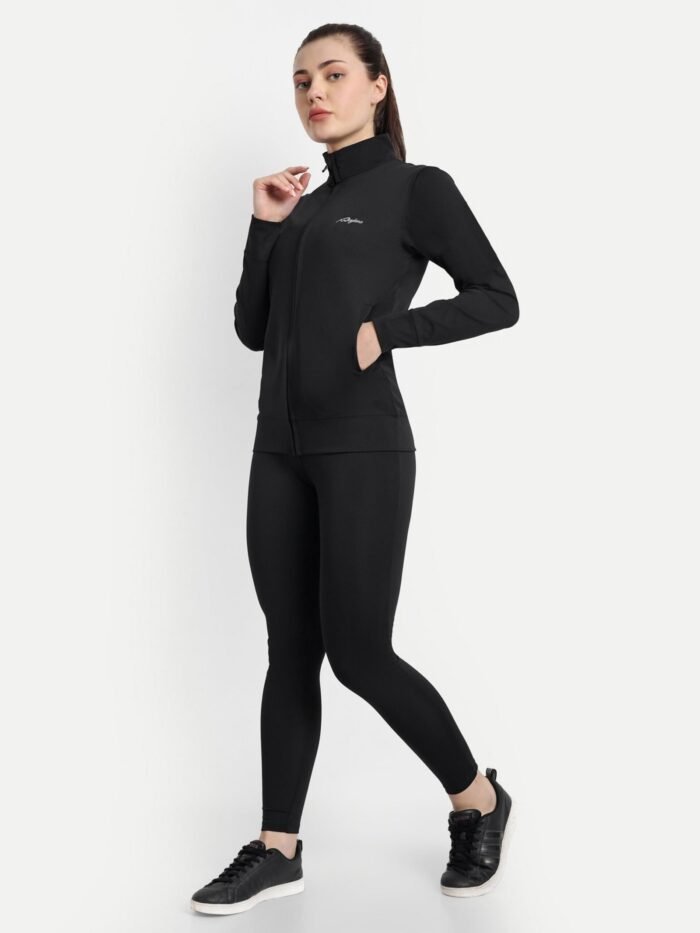 Waylene Premium Black Tracksuit for Women - Moisture-Wicking Polyester-Lycra Gym and Training Wear | Shop Online - Image 6