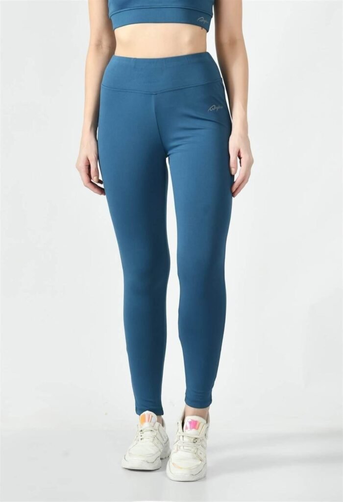 Waylene Ladies Activewear & Gym Wear: High-Waisted Yoga Leggings (Tights) - Teal Blue | Dry-Fit & Slim-Fit