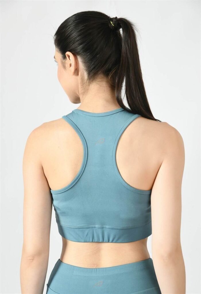 Waylene Women's Light Blue (Air Force Blue) Racerback Sports Bra | Non-Wired & Lightly Padded | Gym & Yoga Wear India - Image 7