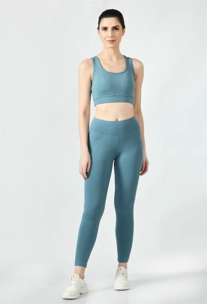 Waylene Ladies Activewear & Gym Wear: High-Waisted Yoga Leggings (Tights) - Light Blue (Air Force Blue) | Dry-Fit & Slim-Fit - Image 6