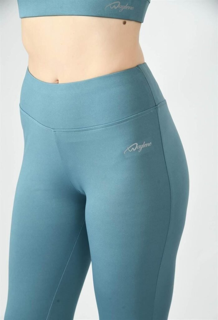 Waylene Ladies Activewear & Gym Wear: High-Waisted Yoga Leggings (Tights) - Light Blue (Air Force Blue) | Dry-Fit & Slim-Fit - Image 5