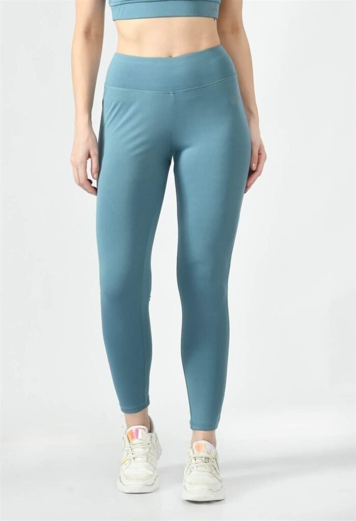 Waylene Ladies Activewear & Gym Wear: High-Waisted Yoga Leggings (Tights) - Light Blue (Air Force Blue) | Dry-Fit & Slim-Fit - Image 4