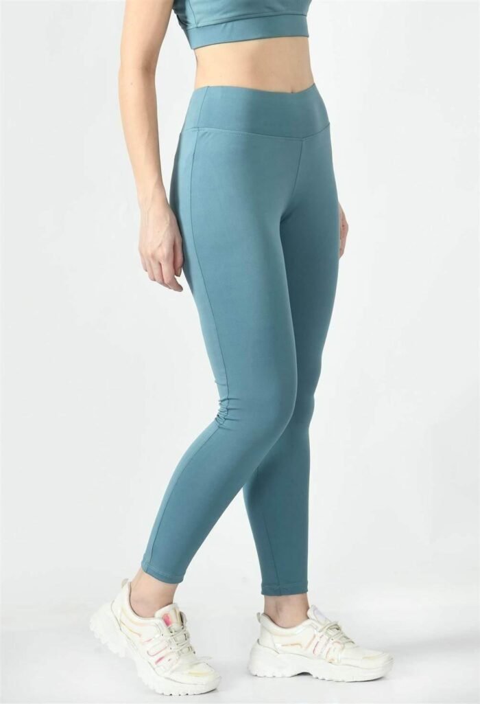 Waylene Ladies Activewear & Gym Wear: High-Waisted Yoga Leggings (Tights) - Light Blue (Air Force Blue) | Dry-Fit & Slim-Fit - Image 3