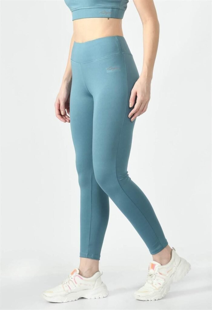 Waylene Ladies Activewear & Gym Wear: High-Waisted Yoga Leggings (Tights) - Light Blue (Air Force Blue) | Dry-Fit & Slim-Fit - Image 2