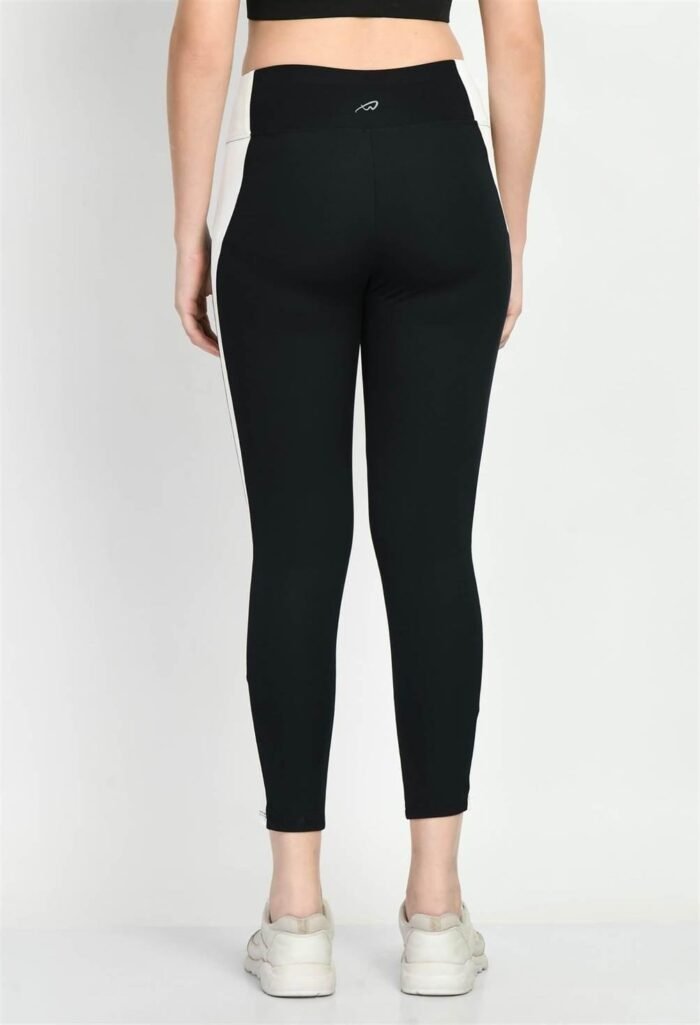 Waylene Color Block Black Tights for Women, Shop Online, Buy Online - Ideal for Gym and Casual Wear - Image 7