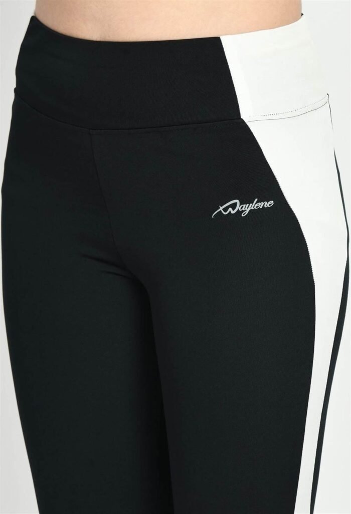 Waylene Color Block Black Tights for Women, Shop Online, Buy Online - Ideal for Gym and Casual Wear - Image 6