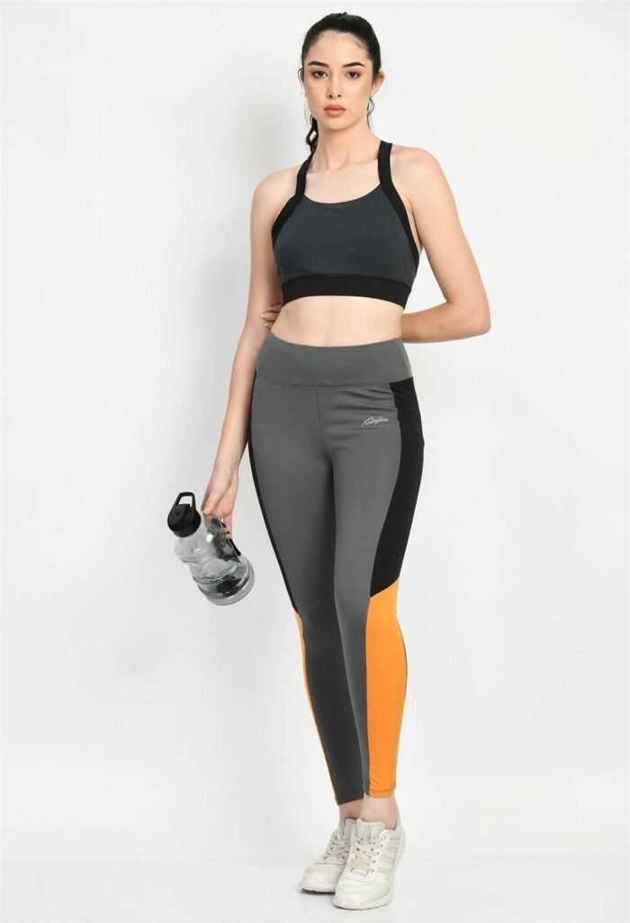 Waylene Color Block Grey Tights for Women, Sports Wear, Shop Online, Buy Online - Image 2