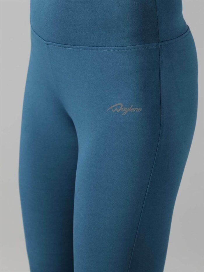 Waylene Women's Teal High-Waisted Plain Sports Capris | Yoga & Gym Wear India - Image 6