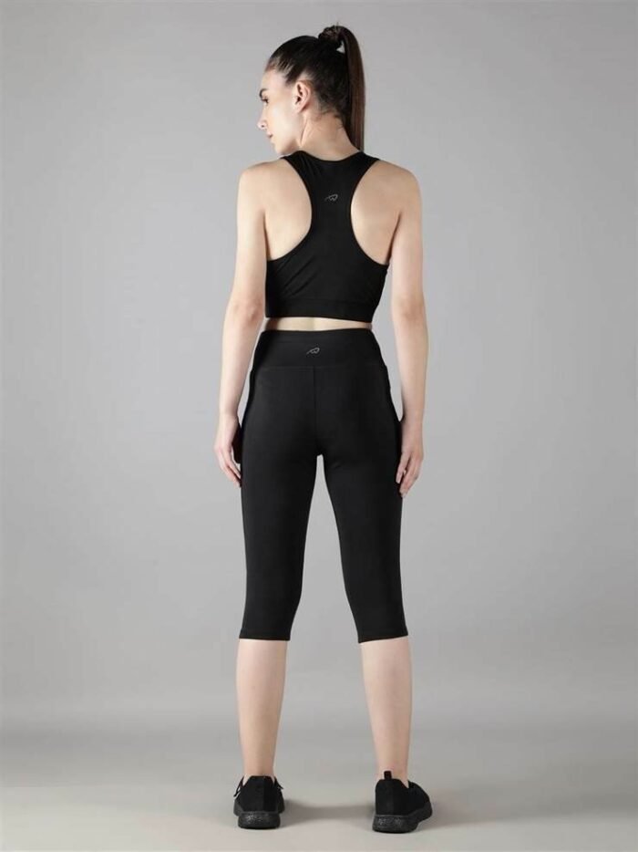 Waylene Black Tracksuit with Capri Tights for Women, Shop Online, Buy Online - Ideal for Sports and Casual Wear - Image 3