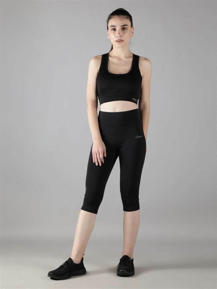 Waylene Black Tracksuit with Capri Tights for Women, Shop Online, Buy Online - Ideal for Sports and Casual Wear - Image 2