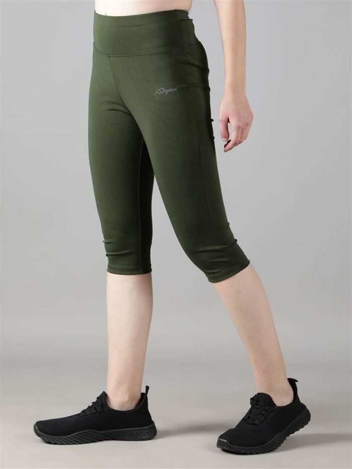 Waylene Olive Green Capri Tights Track Suit for Women, Shop Online, Buy Online ? Ideal for Gym and Casual Outings - Image 5