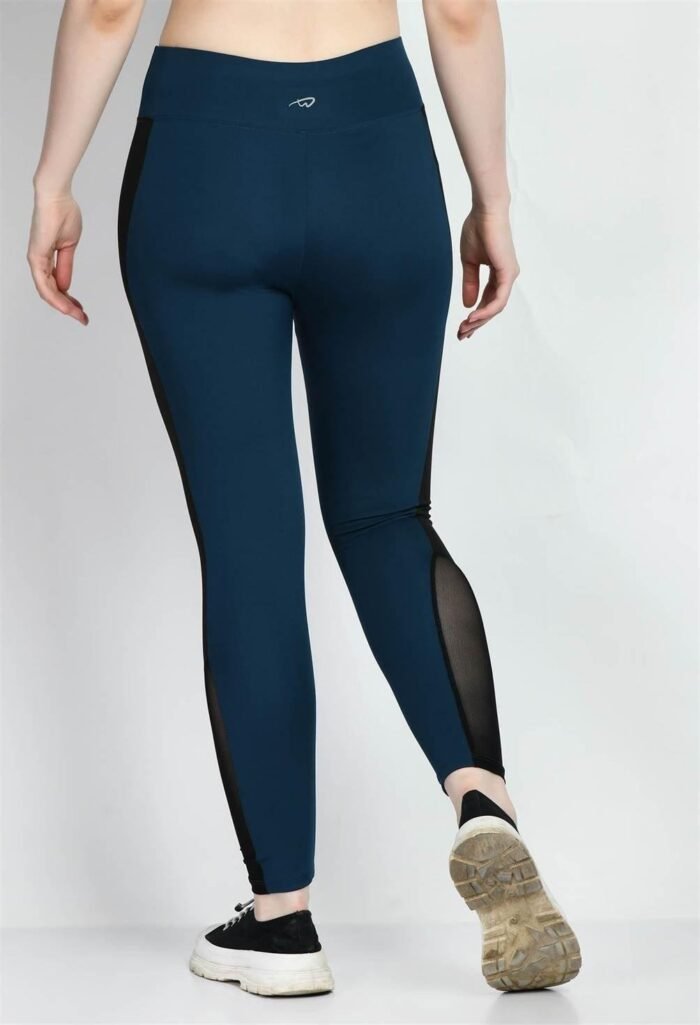 Waylene Teal Blue Color Block Tights for Women, Shop Online, Buy Online - Perfect for Fitness Enthusiasts - Image 8
