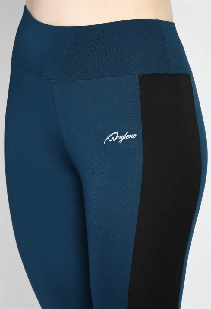 Waylene Teal Blue Color Block Tights for Women, Shop Online, Buy Online - Perfect for Fitness Enthusiasts - Image 7