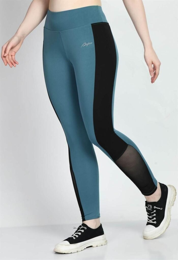 Waylene Air Force Blue Color Block Tights for Women, Ideal for Gym & Casual Wear, Shop Online, Buy Online - Image 5