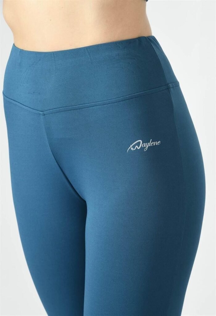 Waylene Ladies Activewear & Gym Wear: High-Waisted Yoga Leggings (Tights) - Teal Blue | Dry-Fit & Slim-Fit - Image 3