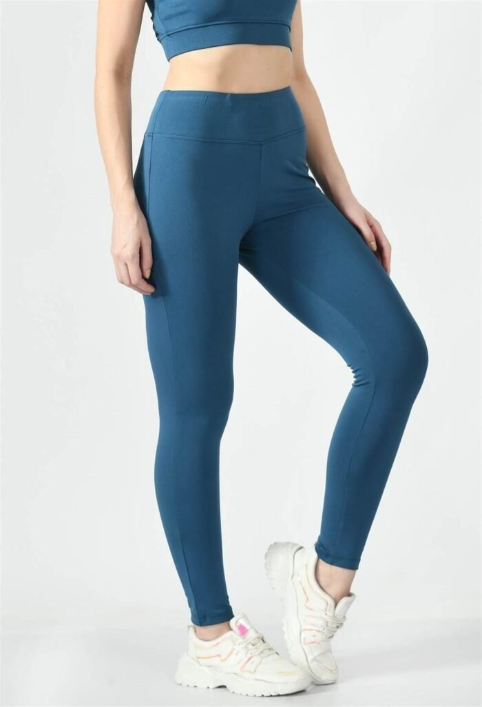 Waylene Ladies Activewear & Gym Wear: High-Waisted Yoga Leggings (Tights) - Teal Blue | Dry-Fit & Slim-Fit - Image 2