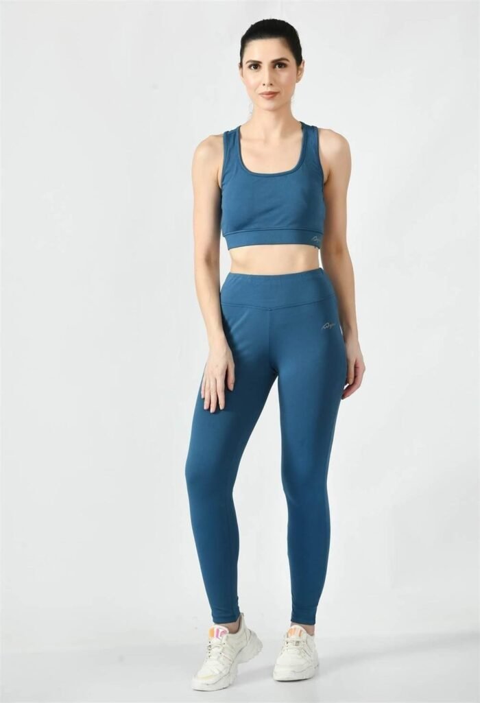 Waylene Ladies Activewear & Gym Wear: High-Waisted Yoga Leggings (Tights) - Teal Blue | Dry-Fit & Slim-Fit - Image 7