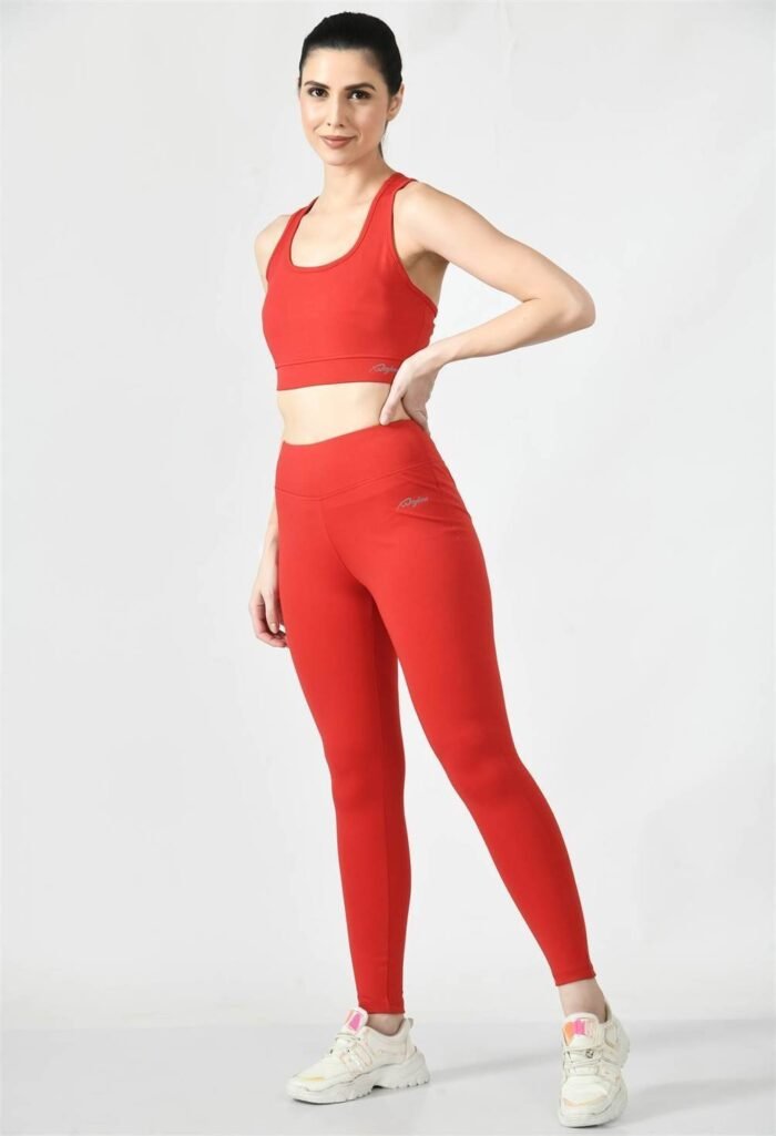 Waylene Women's Red Racerback Sports Bra | Non-Wired & Lightly Padded | Gym & Yoga Wear India - Image 7