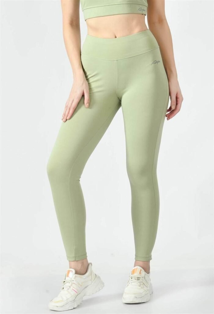 Waylene Ladies Activewear & Gym Wear: High-Waisted Yoga Leggings (Tights) - Light Green (Pista) | Dry-Fit & Slim-Fit - Image 3