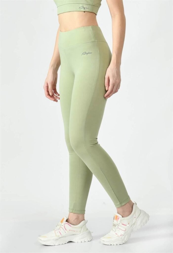 Waylene Ladies Activewear & Gym Wear: High-Waisted Yoga Leggings (Tights) - Light Green (Pista) | Dry-Fit & Slim-Fit - Image 2