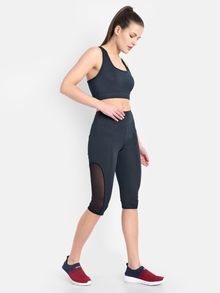 Waylene Navy Blue Women's Track Suit & Capri Tights for Yoga and Fitness - Shop Online for Premium Activewear for Women - Image 2