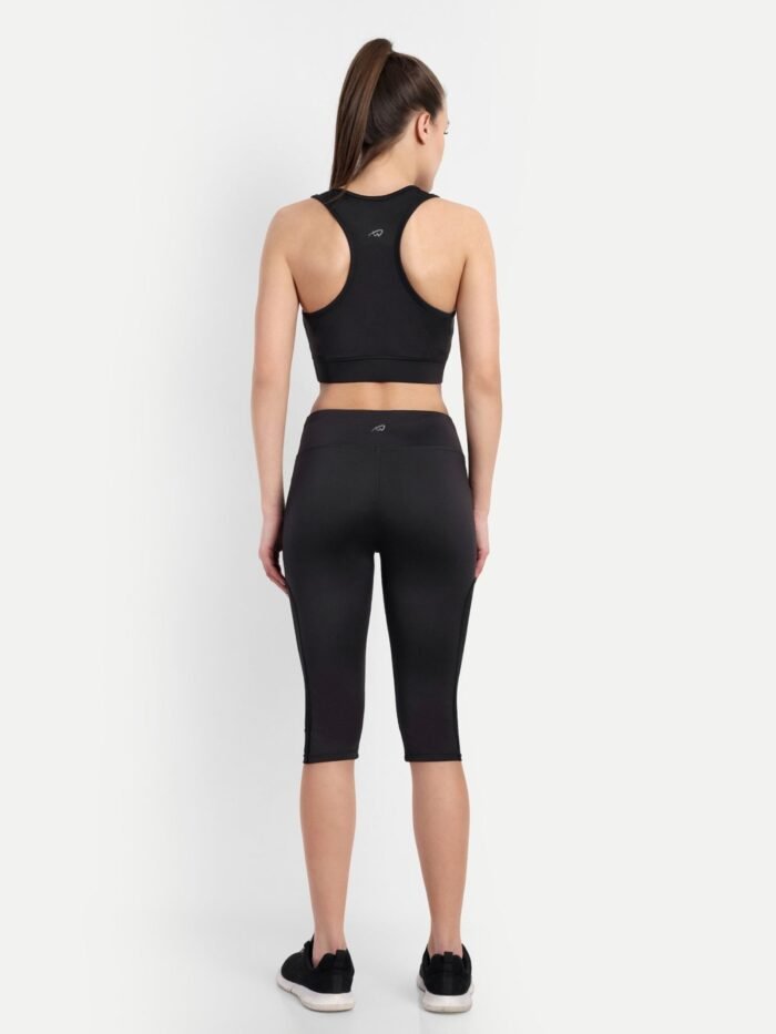 Waylene Black Capri and Sports Bra Tracksuit Set for Women - Perfect for Yoga & Gym, Shop Online, Buy Online - Image 4