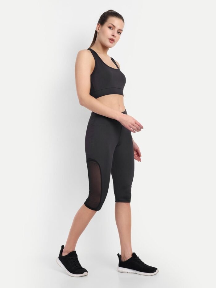 Waylene Black Capri and Sports Bra Tracksuit Set for Women - Perfect for Yoga & Gym, Shop Online, Buy Online - Image 2