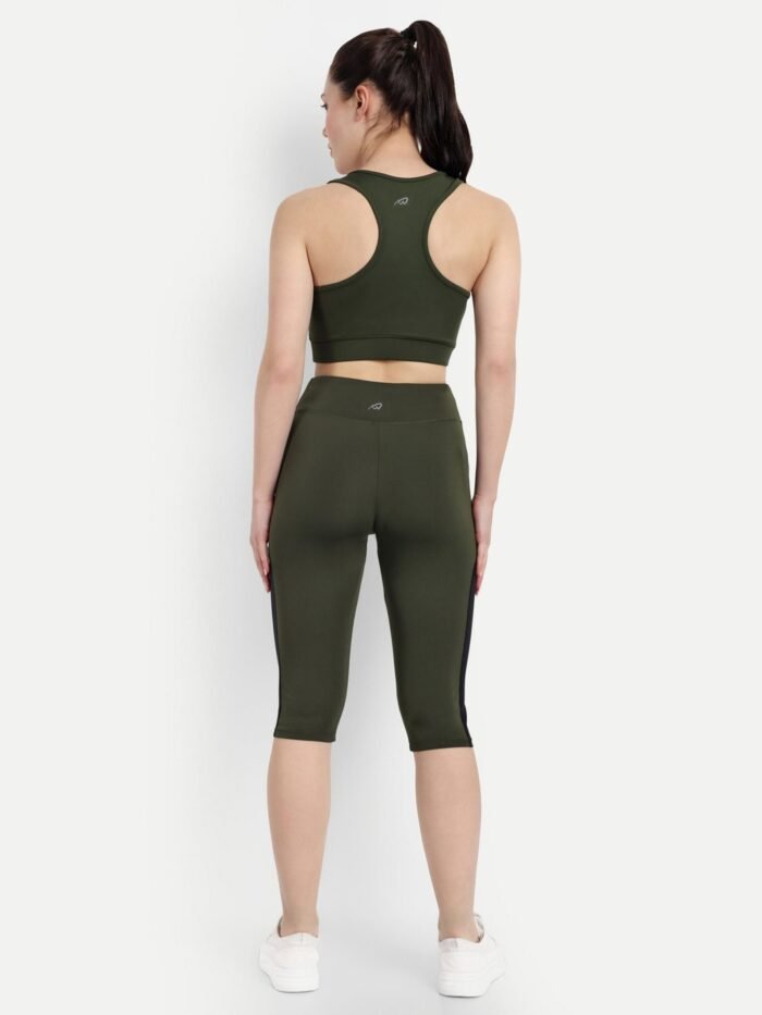 Buy Online: Waylene Olive Green Women's Track Suit & Capri Tights for Yoga and Gym - Premium Activewear for Women - Image 4
