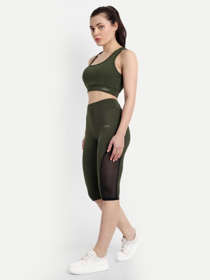 Buy Online: Waylene Olive Green Women's Track Suit & Capri Tights for Yoga and Gym - Premium Activewear for Women - Image 5