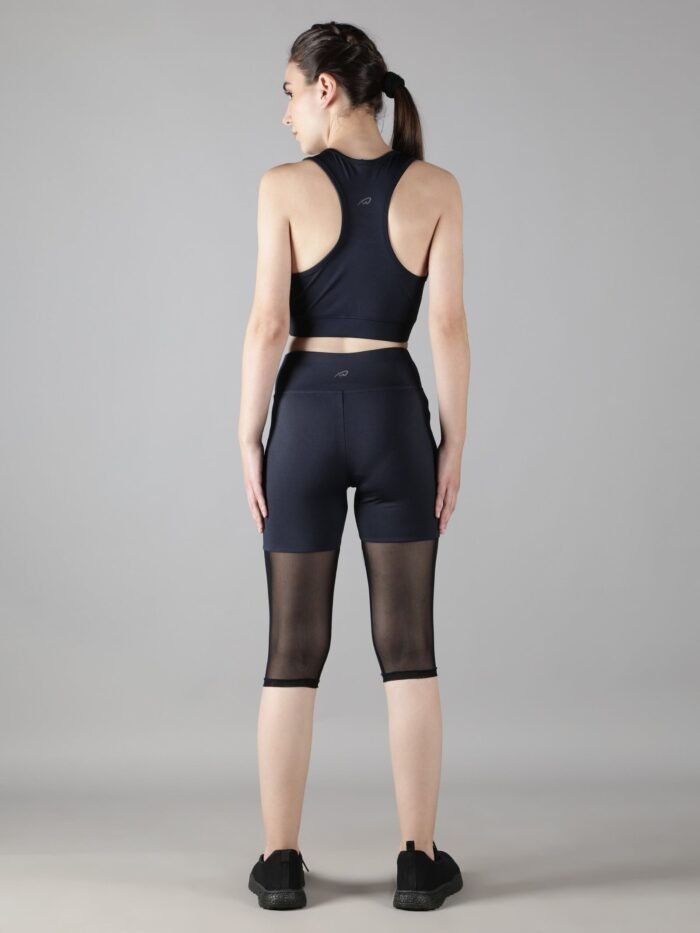 Waylene Navy Blue Track Suit Set for Women - Shop Online Capri Tights and Sports Bra for Gym, Yoga, Training - Image 2