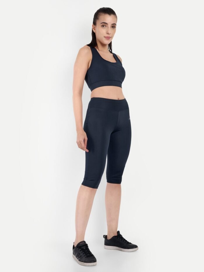 Navy Blue Track Suit & Capri Tights for Yoga and Training by Waylene ? Shop Online | Premium Activewear for Women - Image 4